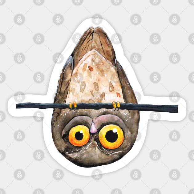 Upside down owl Sticker by Bwiselizzy